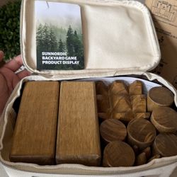 Kubb Yard Game Set, Garden Rubber Wood Outdoor Tossing Game