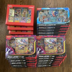 Pokemon TCG Mega Latias Ex / Greninja Ex /151 Tins SEALED