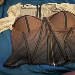 Black And Brown Mesh Top From Fashion Nova (NEW)