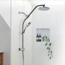 Niagara Conservation Shower Rail Kit 6-Spray Round High Pressure Handheld with Rain Showerhead, Slide Rail, Drill-free Installation in Chrome