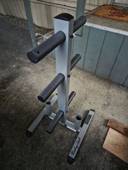 Body Solid Olympic plate tree and bar holder