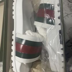 Gucci Men Size 11 White Sandals 
