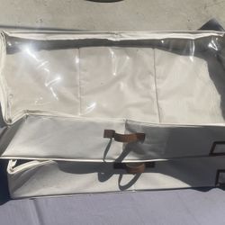 Two under bed storage bin organizers