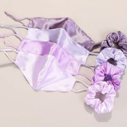 Satin Face Mask And Crunchie Set