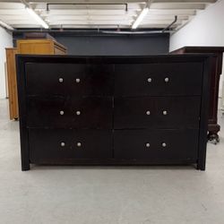 Dark Brown 6 Drawer Dresser