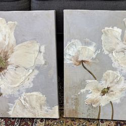 2 Pair Wall Art Flowers 