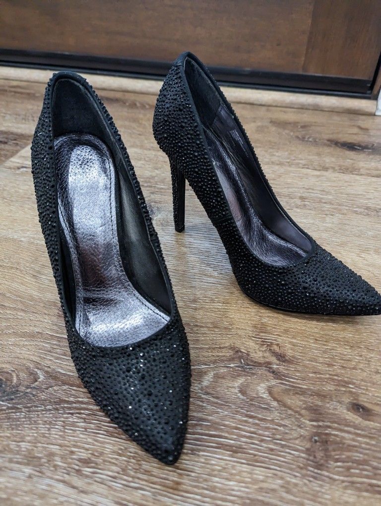 Diba black sparkly Heels black  sz 7