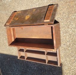 Handmade Old Wood Chest Hinged Box w/ Tray 