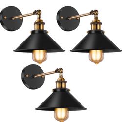 Licperron Vintage Wall Sconces, Industrial Sconces Wall Lighting, Antique 240 Degree Adjustable Black Wall Sconce for Restaurants Galleries Kitchen Ro