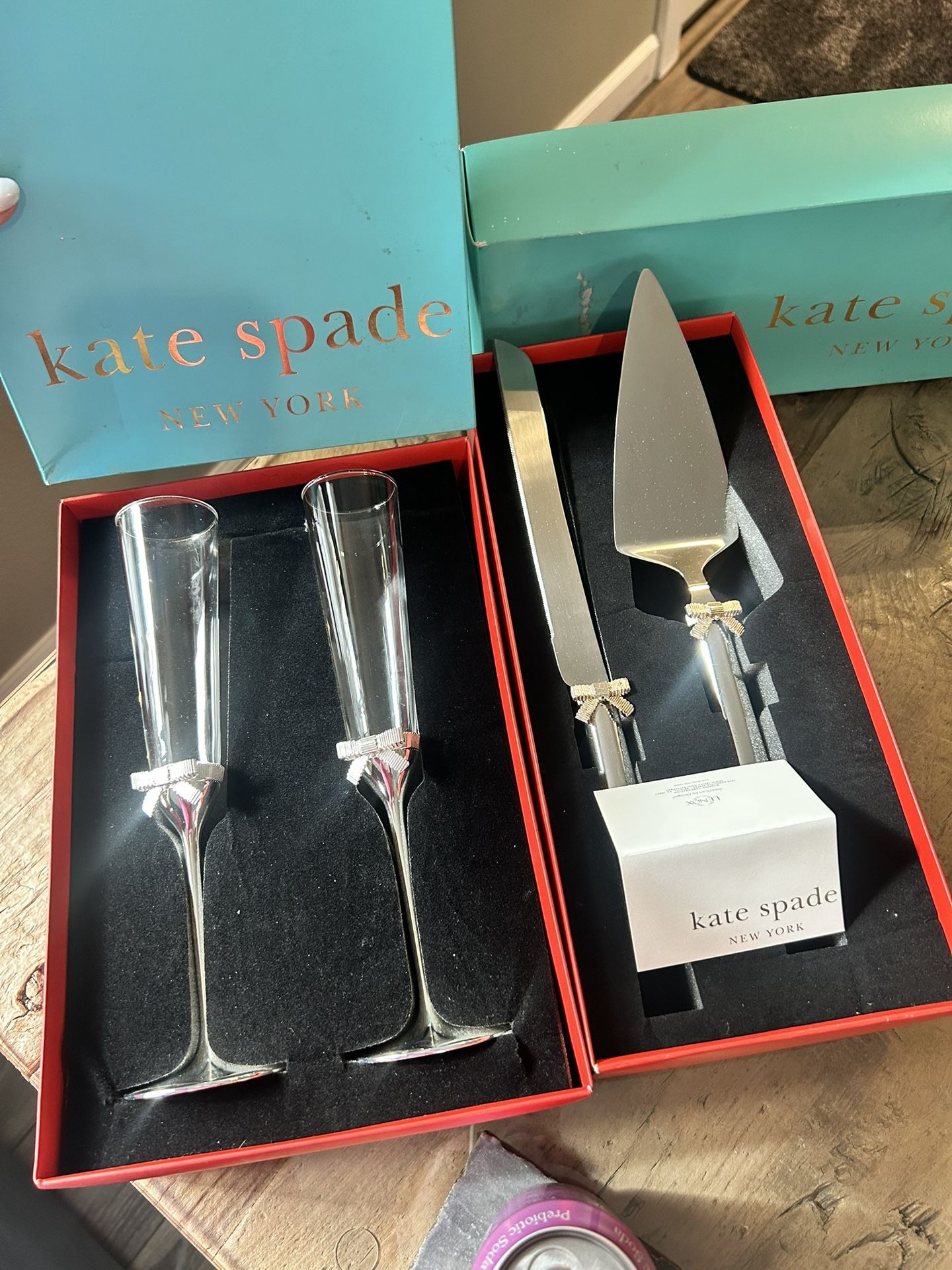 Kate Spade Dessert Serve And Champagne Flutes