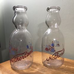 Vintage Cream Top Quart Size Milk Bottles