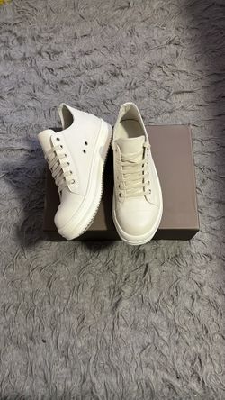  RICK OWENS Off-White Hollywood Low Sneakers Size 12 Brand New
