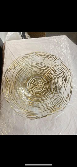 Round golden decorative or serving platte from Pier One Store
