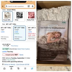 Faux Fur King Size Weighted Blanket