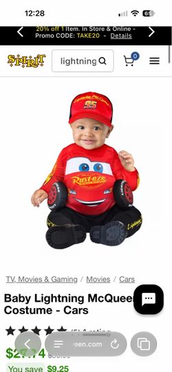 Lightning McQueen Plush Treat Bucket and Baby Lightning McQueen Costume - Cars