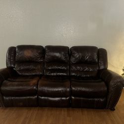 Brown Power Recliner Couch