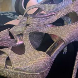 Gray Sparky Color Heels Size 6