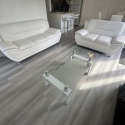 ALL WHITE LIVING ROOM SET - ONLY $10 Down - NO CREDIT OK