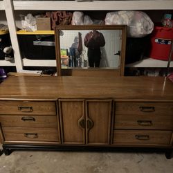 Wooden Dresser With Mirror 