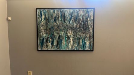 Abstract Canvas Painting in Black Frame