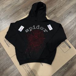 Rhinestone Spider Hoodie Size Medium New In Bag 