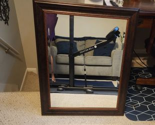 2 Kirkland/Large Wall Mirror with Dark Brown Frame