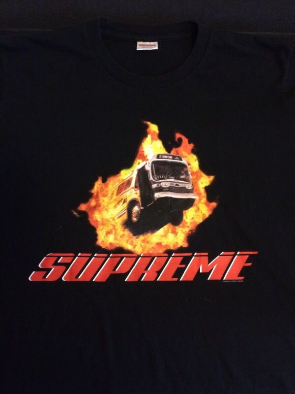 Supreme Flaming Bus Tee Size Large