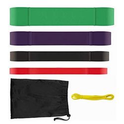 Set of 5 Resistance Heavy Duty Loop Bands, 2 Handles, Door Anchor, Carry Bag