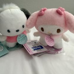 Sanrio  Friends -Pochacco and My Melody Plush Set on removable magnetic stand - from Japan