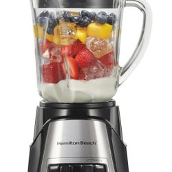 Hamilton Beach Power Elite Wave Action Blender For Smoothies, 40 Oz Glass Jar, 12 Functions Including Puree, Crush Ice, 700 Watts - Black