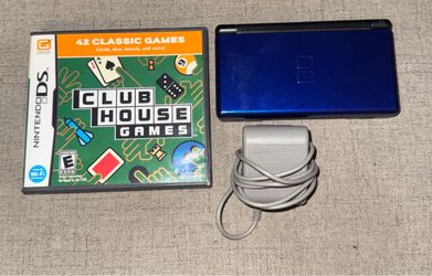 BLUE NINTENDO DS LITE HANDHELD CONSOLE WITH VIDEO GAME & CHARGER