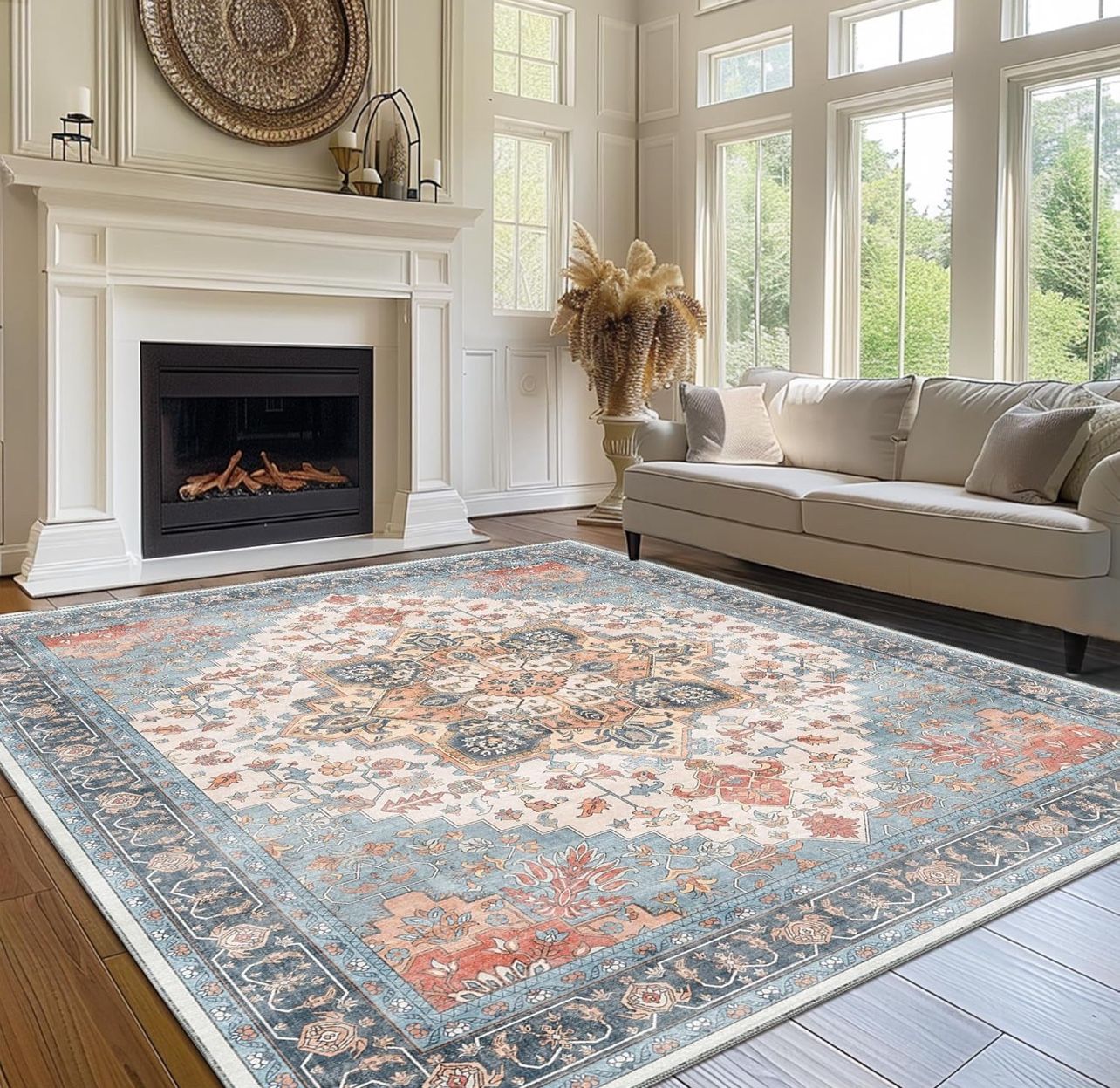 Area Rugs for Living Room 6x9 Machine Washable Rug, Boho for Sale in ...