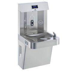 Wall Mounted Water Fountain with Bottle Filling Station, High Capacity Cooling, Sensor Dispensing, Self Cleaning, Digital Bottle Counter Display, Dual