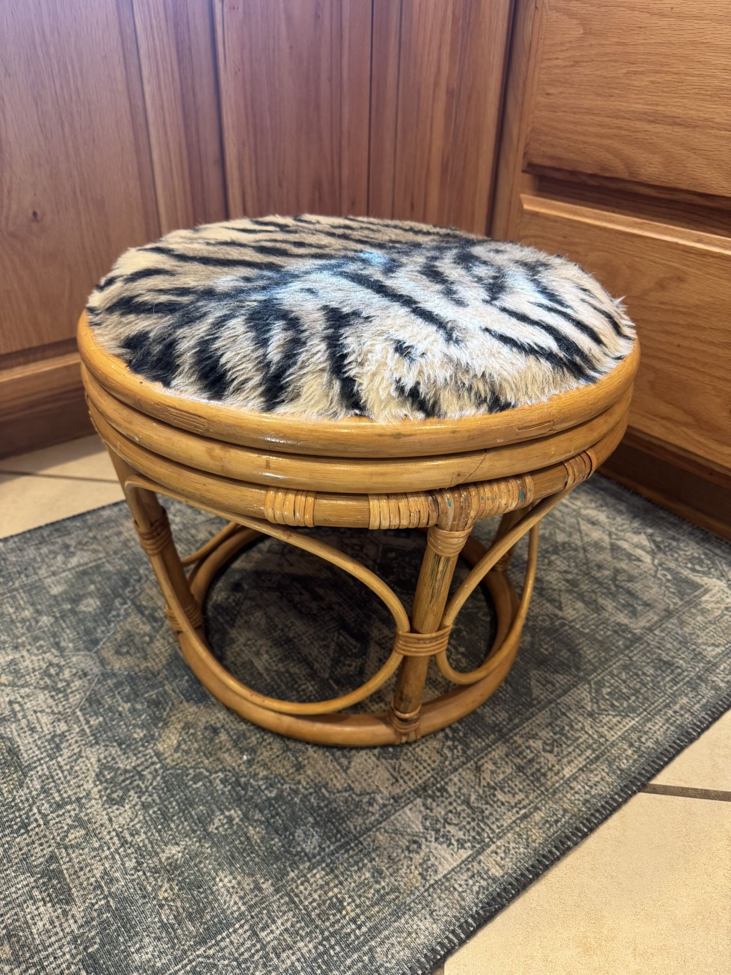 Rattan Bamboo Stool