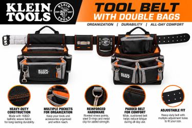 Klein Tools Tool Belt with Double Bags