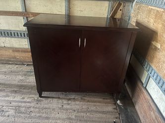 Dark Wood Two-Door Storage Cabinet