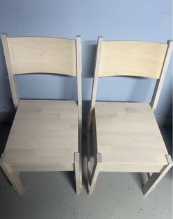 Two wood chairs