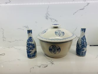 Beautiful larger Covered Bowl and vases