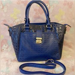 M.C. Mark Chantal vintage Designer Handbag (NEW condition) blue leather