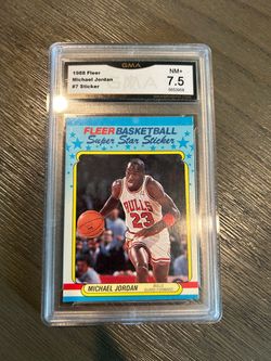 1988 Fleer Michael Jordan #7 Sticker GMA 7.5