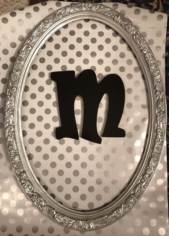 Personalized decorative silver frame, with your choice of initial or name