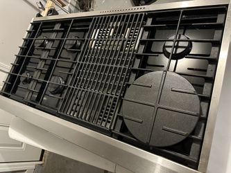 KitchenAid Gas Cooktop Stainless Steel 48” 6 Burners With Grill KGCP482KSS