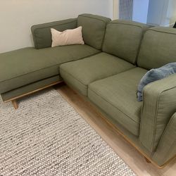 Article Timber Left Sectional, 93” (Olio Green)