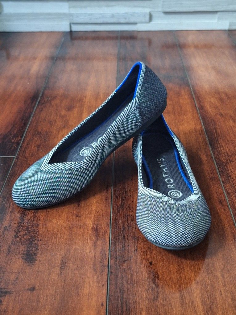 Rothy’s Grey Birdseye Round Toe Flats 5.5