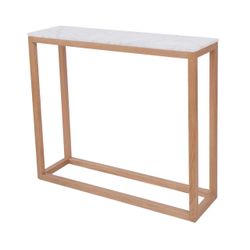 Poly And Bark Console Table | Solid Oak w/ Marble Top
