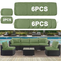 Cushion Covers for 7 Pcs (6-Seaters) Wicker Rattan Sectional Sofa, 14Pack Cushion Slipcovers Set Seat and Back,Outdoor Cushion Slipcover with Zipper,