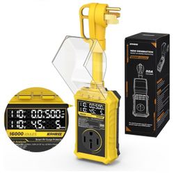 Kohree RV Surge Protector 50 amp with LED Real-time Large Screen Display Voltage Current KWH, 16000 Joules Auto Shut Off, Circuit Analyzer 