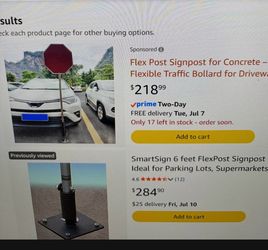 Flex post for concrete pad sign