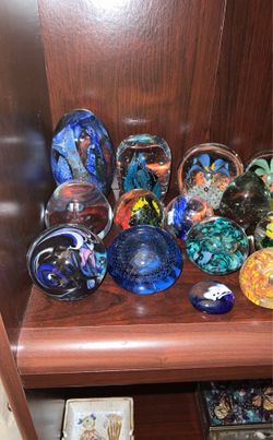 Paperweight Glass Collection Prices Vary  From $10.00 to $80.00 Some Signed And Glow Under UV Light