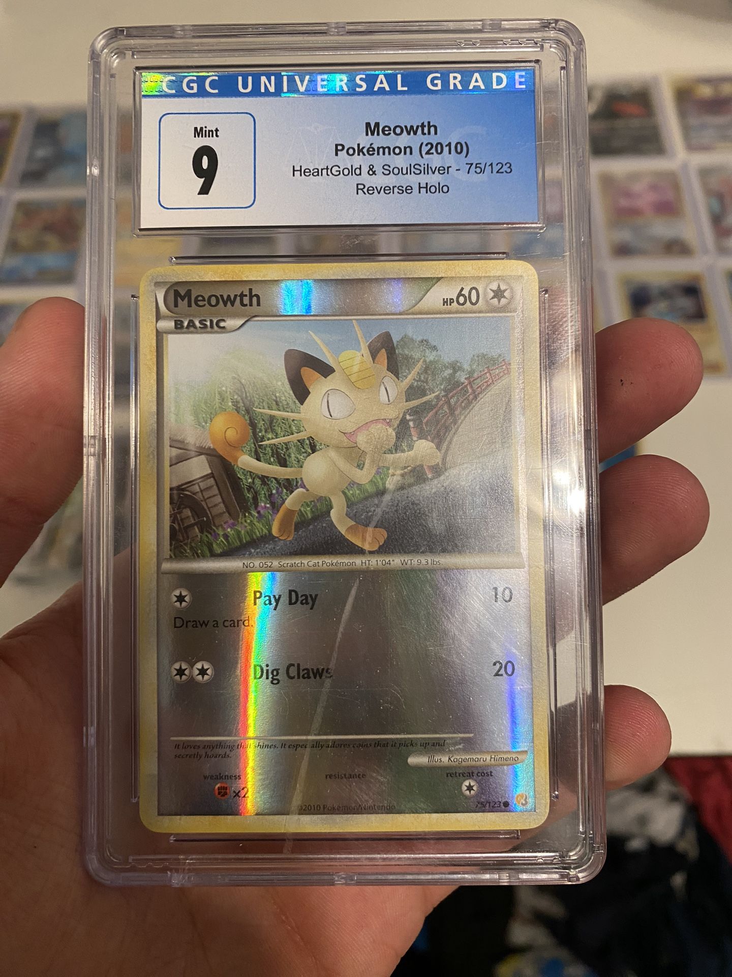 ONLY ONE IN THE WORLD CGC 9 Meowth 75/123 Graded Pokemon (Pokémon) Card